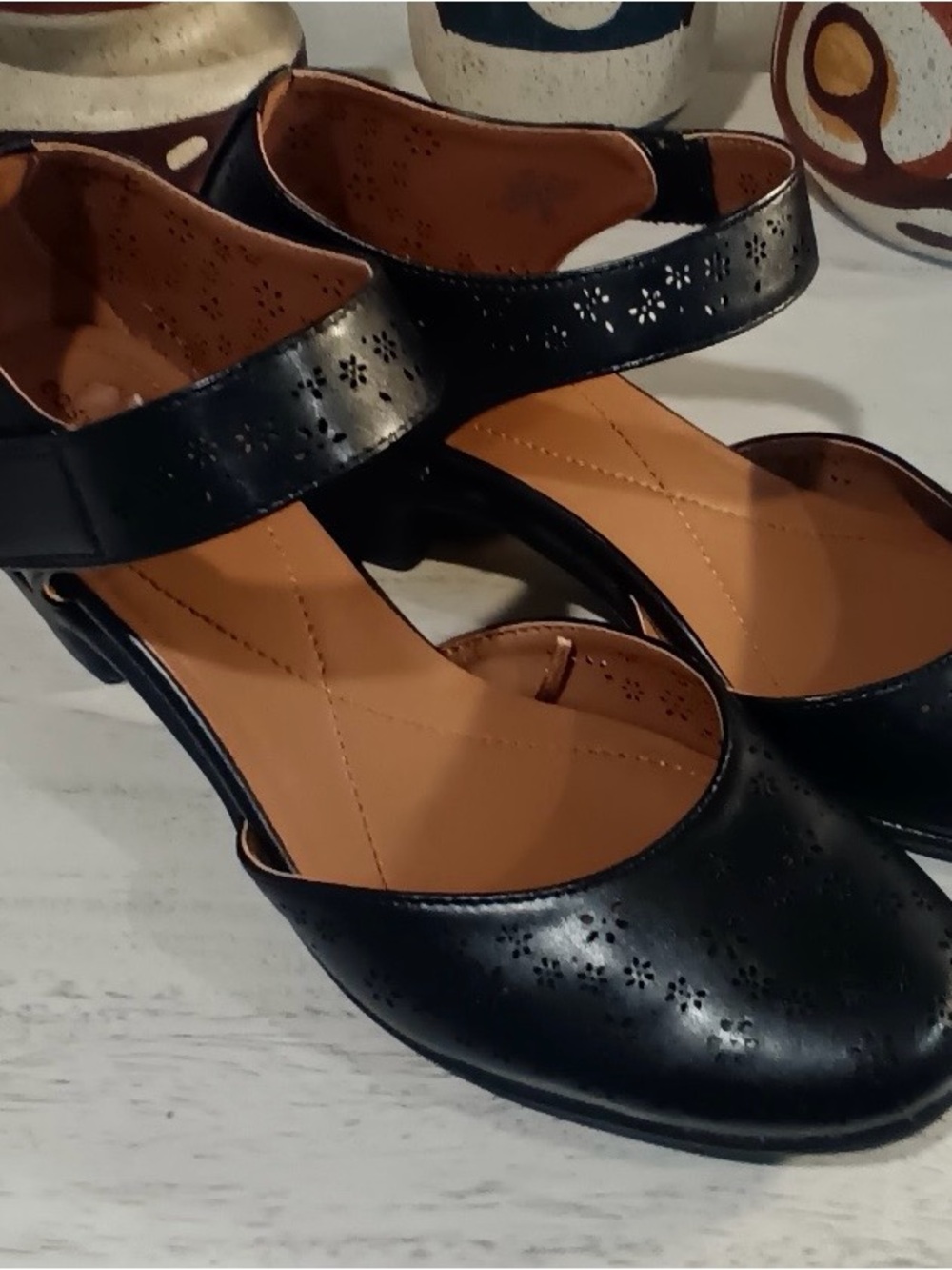 Women’s Black Ankle-Strap Comfort Pumps
